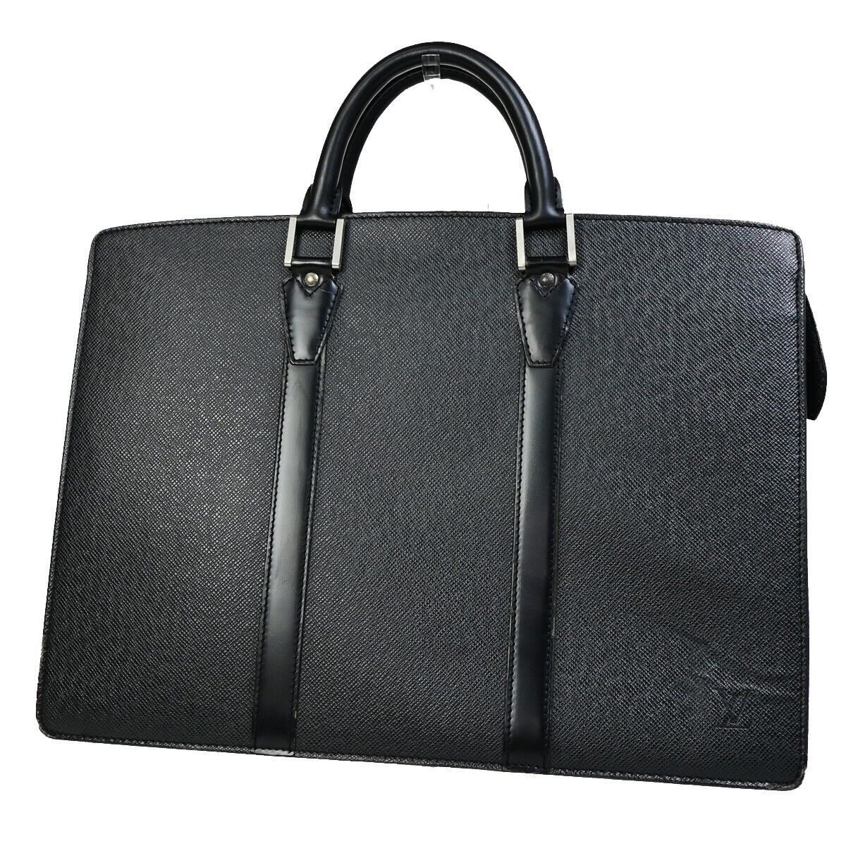 LOUIS VUITTON Porte Documents Lozan Briefcase Hand Bag Taiga BK M30052 61EC575