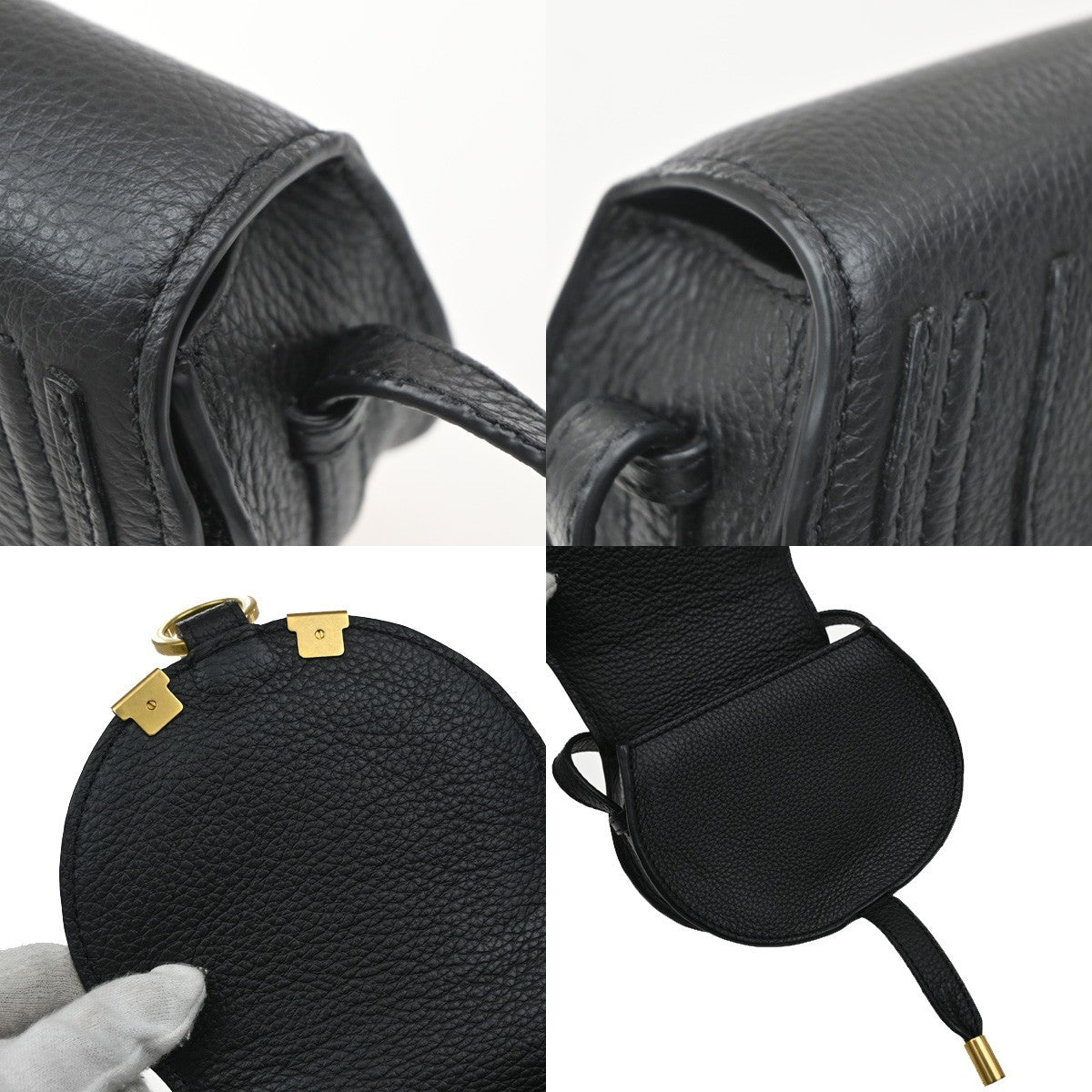 CHLOE Logo Mini Marcie Crossbody Shoulder Bag Leather Brown Spain 16RF820