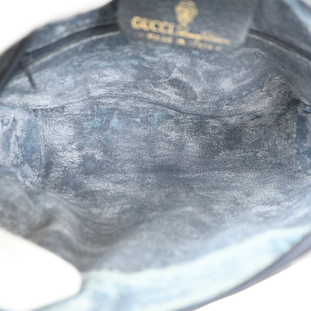 GUCCI Logo GG Sherry Line Shoulder Hand Bag PVC Leather Navy Blue Italy 69MA470
