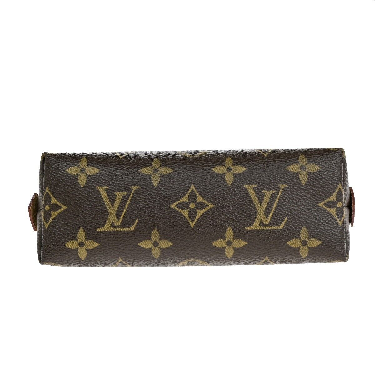 LOUIS VUITTON Pochette Cosmetic Pouch Monogram Leather Brown BN M47515 76EB750