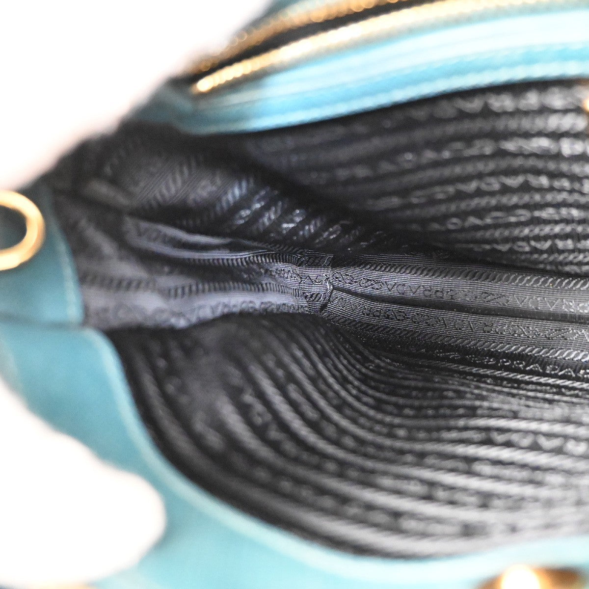 PRADA  Logo Hand Bag Saffiano Leather Green GHW Italy 28TA285