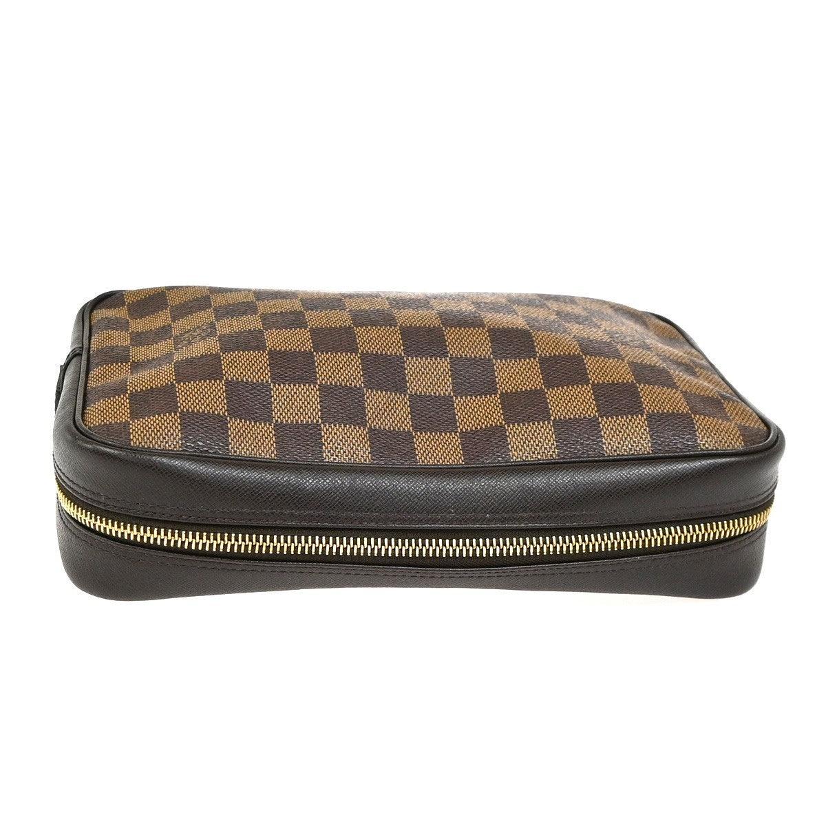 LOUIS VUITTON Trousse Toilette Clutch Hand Bag Damier Ebene Brown N47623 31YJ078