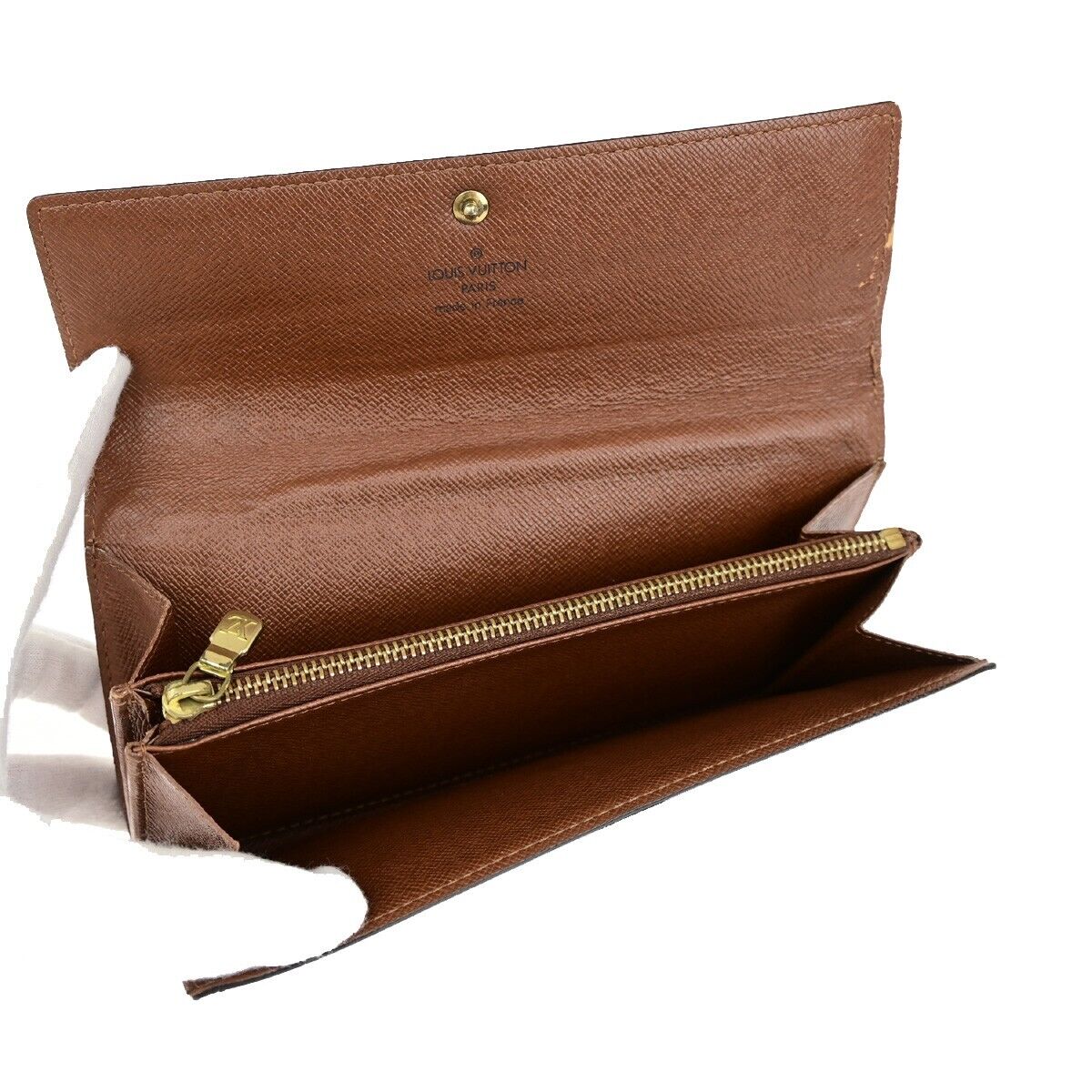 LOUIS VUITTON LV Logo 4 Set Bifold Trifold Long Wallet Monogram Brown 65FA708