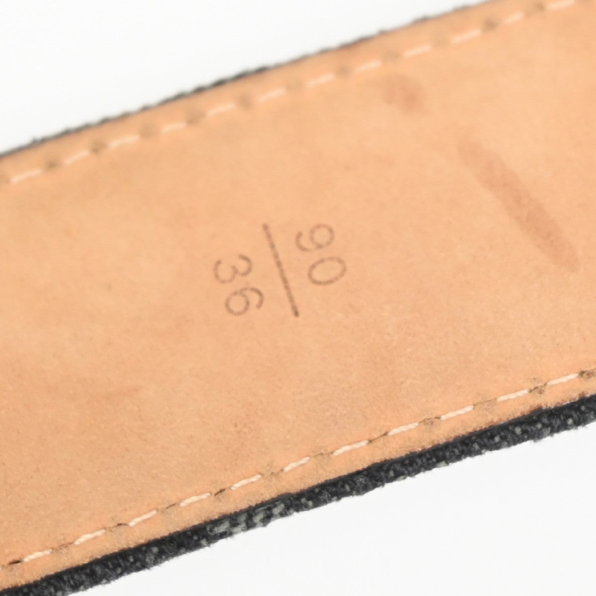 LOUIS VUITTON Ceinture Belt  90/36 Monogram Denim Leather  Black France 89AA201