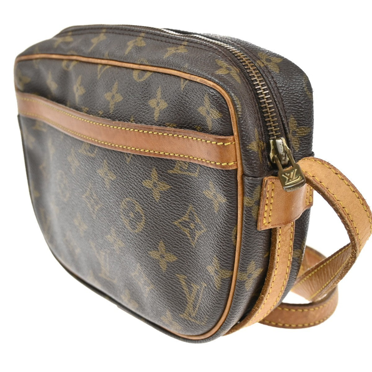 LOUIS VUITTON Jeune Fille PM Shoulder Bag Monogram Leather Brown M51227 30CA293
