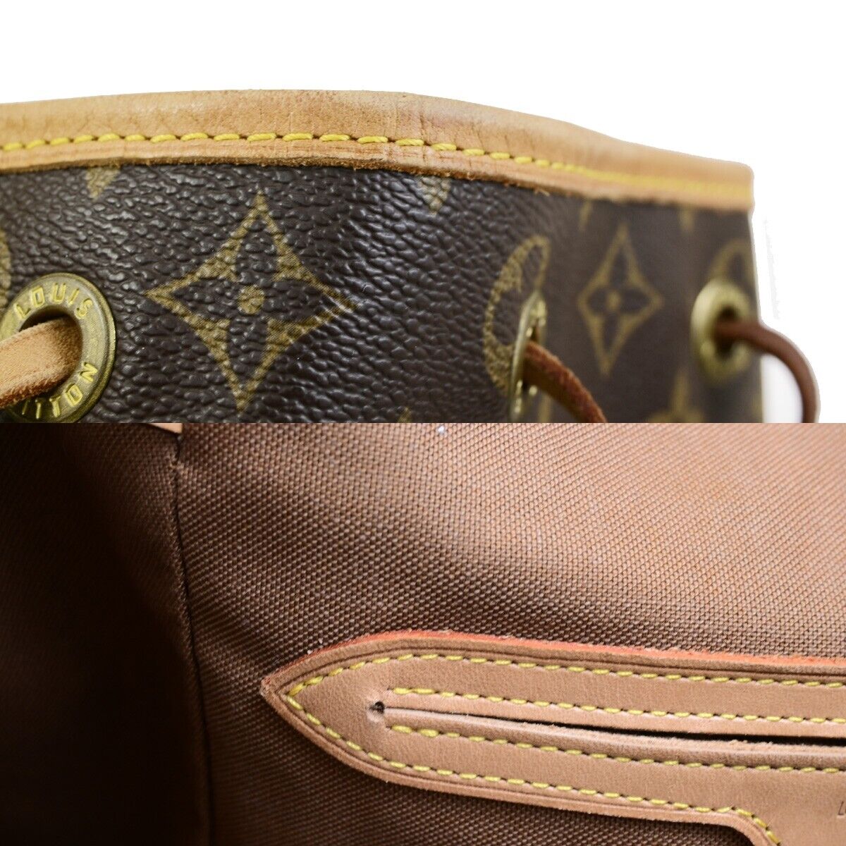 LOUIS VUITTON Montsouris GM Backpack Bag Monogram Leather Brown M51135 13EC875