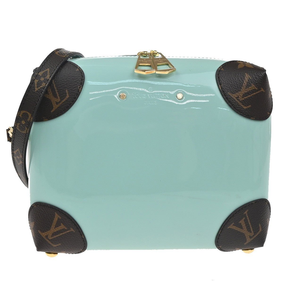 LOUIS VUITTON Venice Shoulder Bag Vernis Monogram Green Brown M52756 57KP514