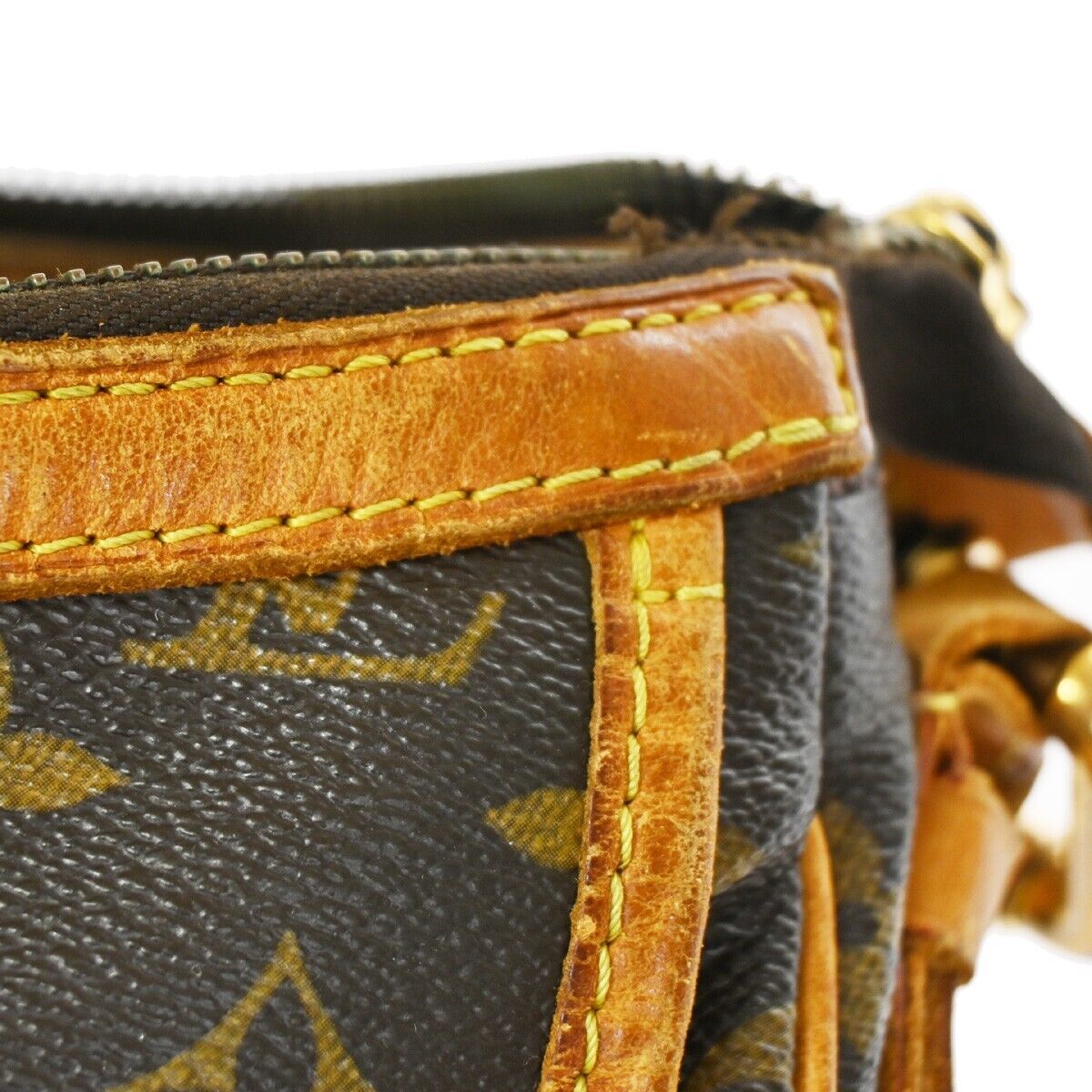 LOUIS VUITTON Tolum GM Shoulder Bag Monogram Leather Brown Spain M40075 80KA559