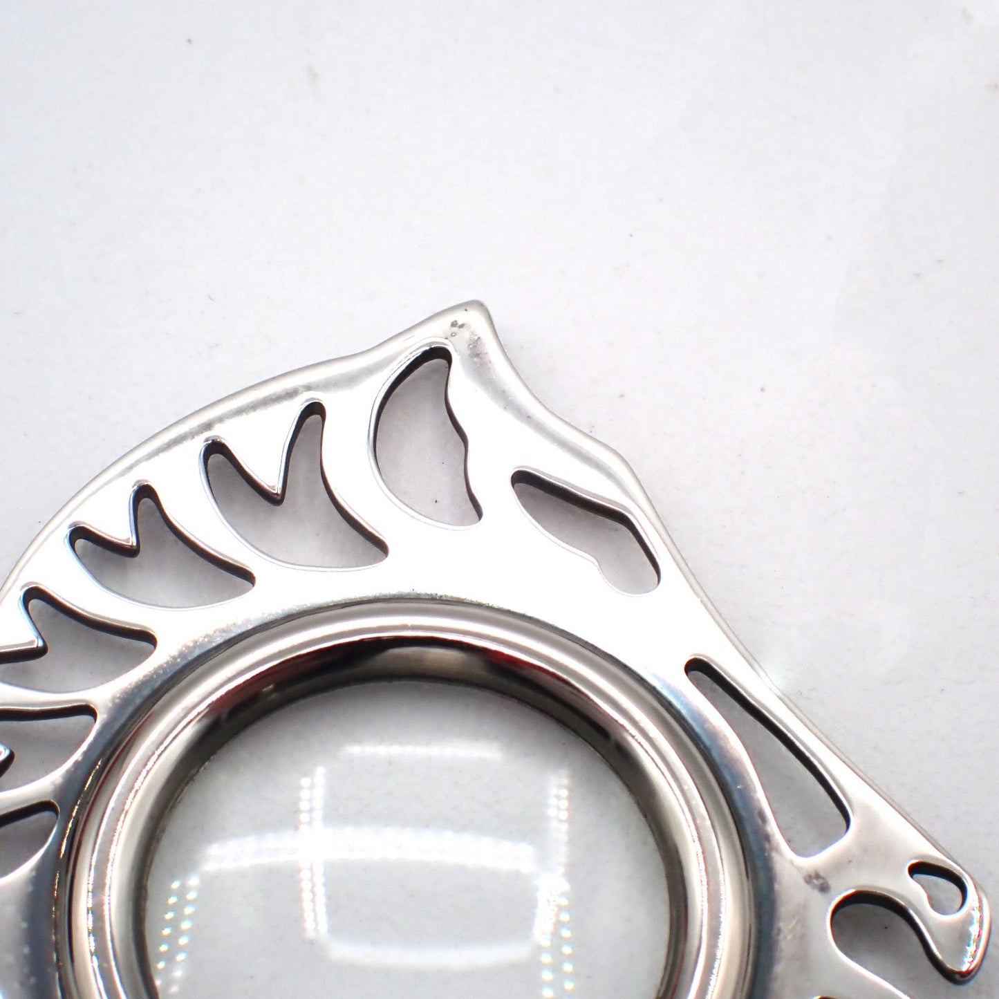 HERMES Horse Head Cheval Bookmark Magnifying Glass Silver Metal 60RL938