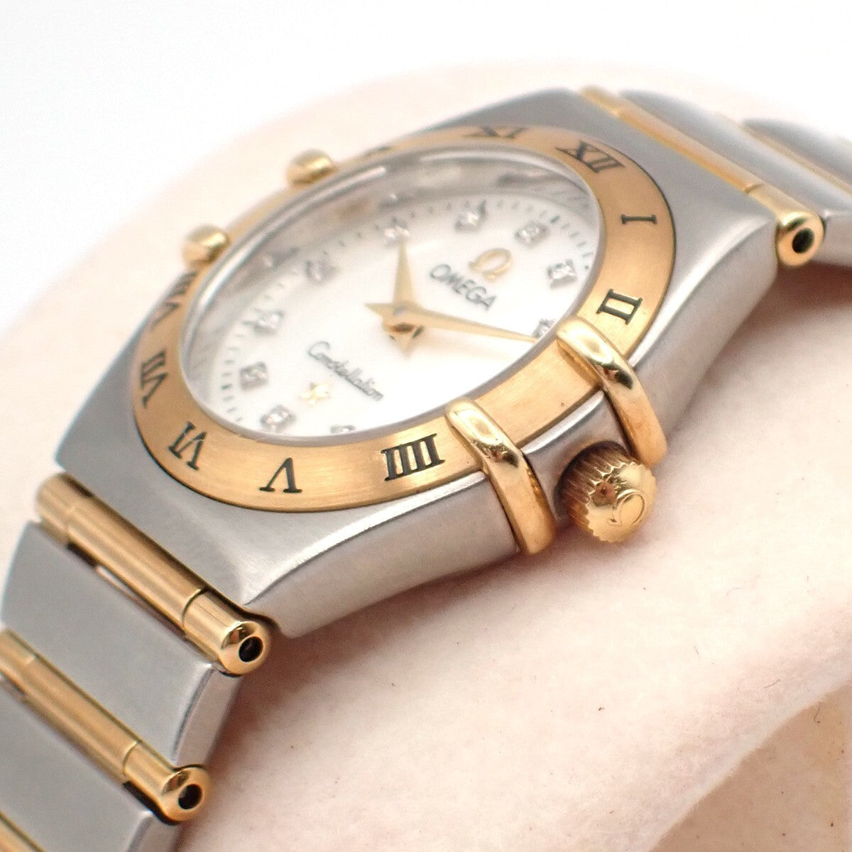 OMEGA Constellation Ladies Watch 1262.75.00 Quartz Diamond Steel Gold 300RK956