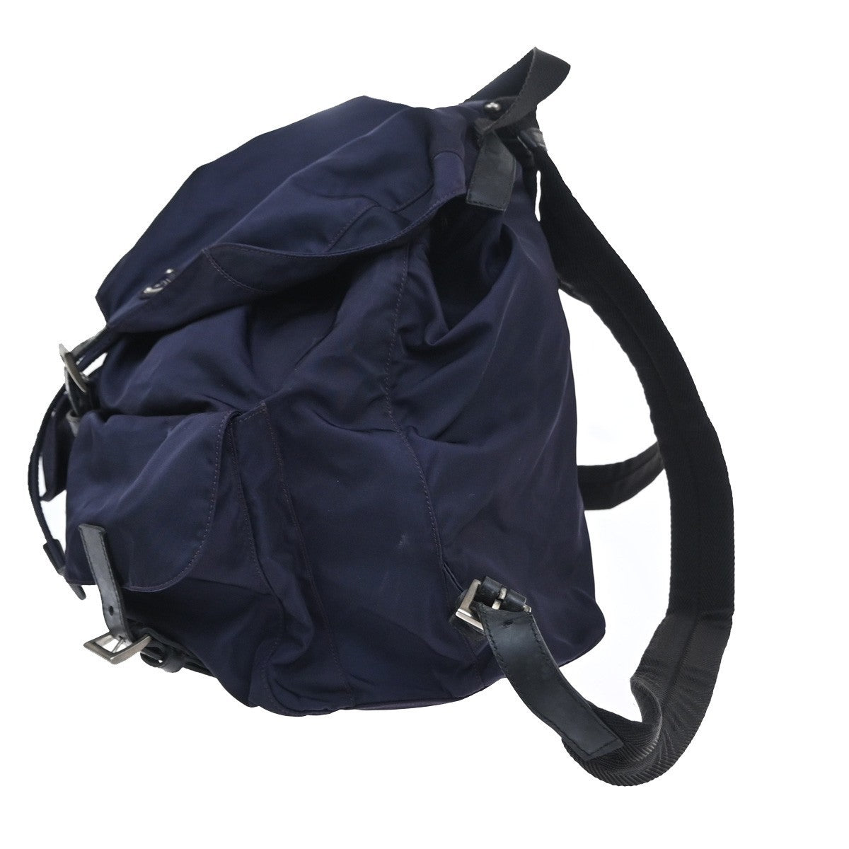 PRADA MILANO Logo Tessuto Drawstring Backpack Nylon Leather NY SHW Italy 35CB021