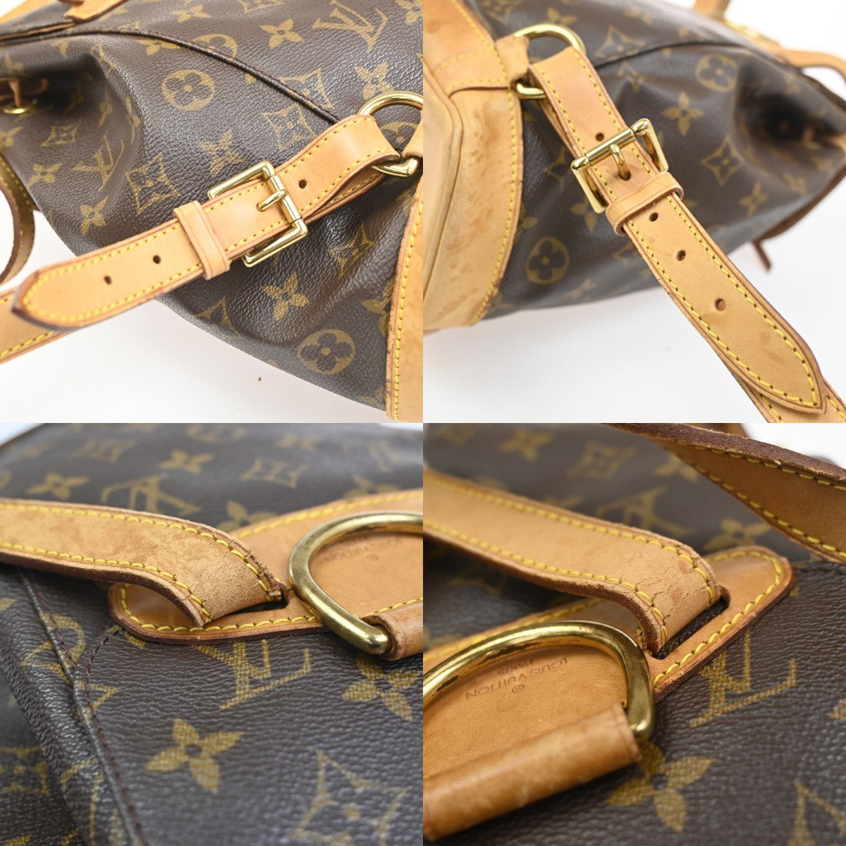 LOUIS VUITTON Montsouris MM Backpack Bag Monogram Leather Brown M51136 77CA673
