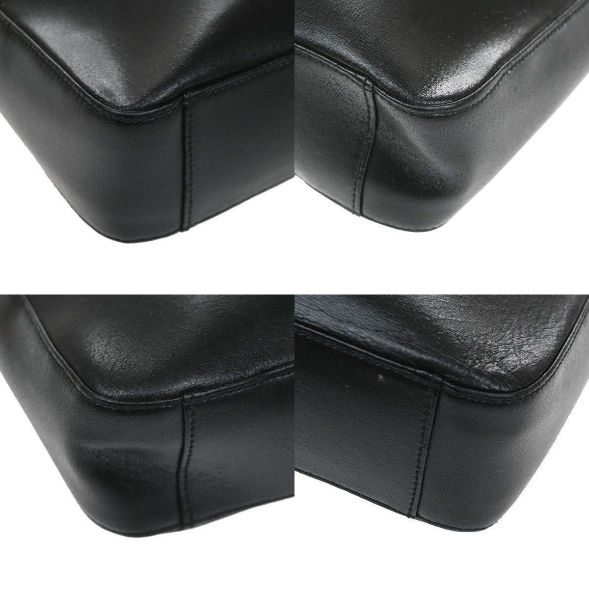 GIVENCHY Logo Shoulder Hand Bag Leather Black GHW Italy 07CA934