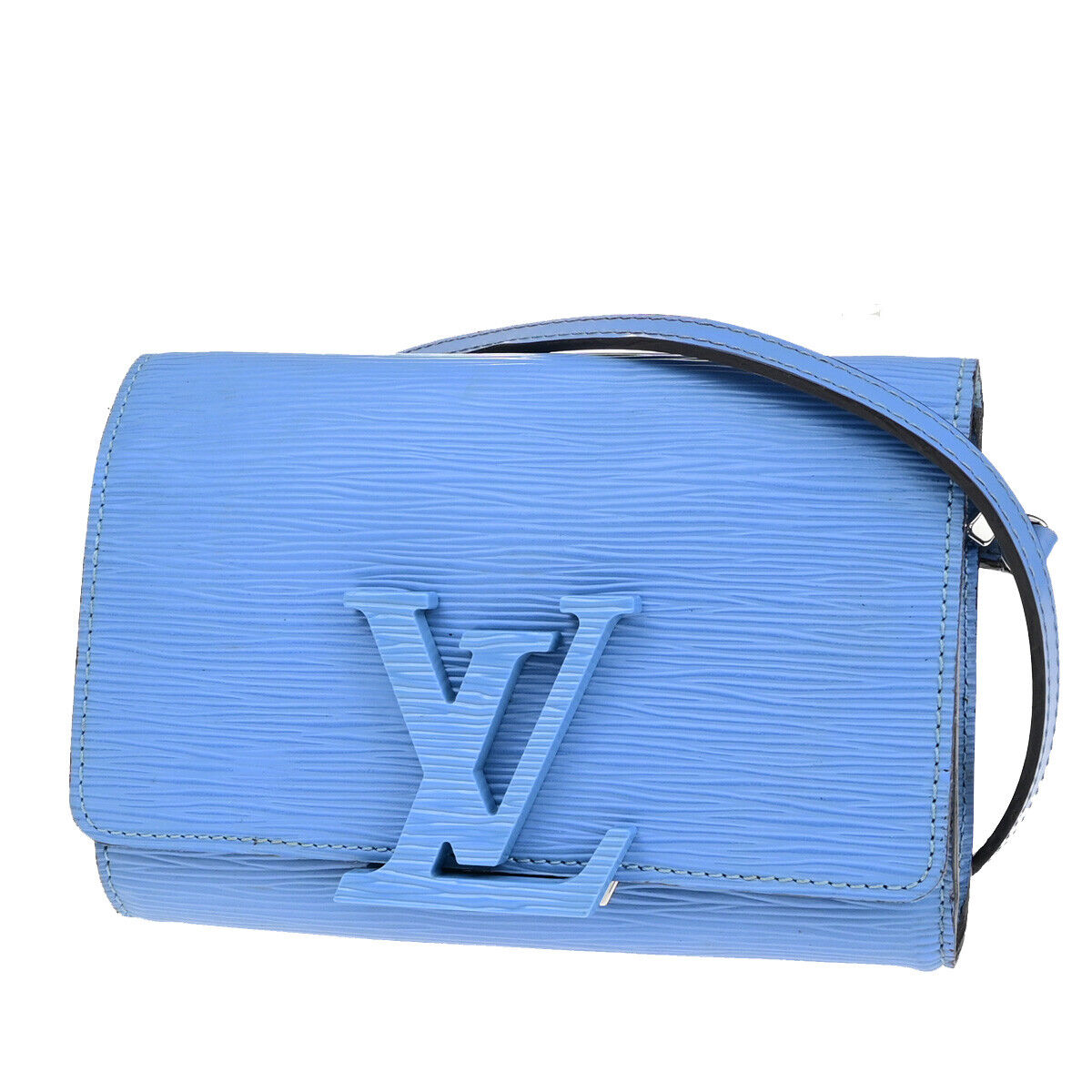 LOUIS VUITTON LV Pochette Louise PM Mini Shoulder Bag Epi Light Blue 10YF390
