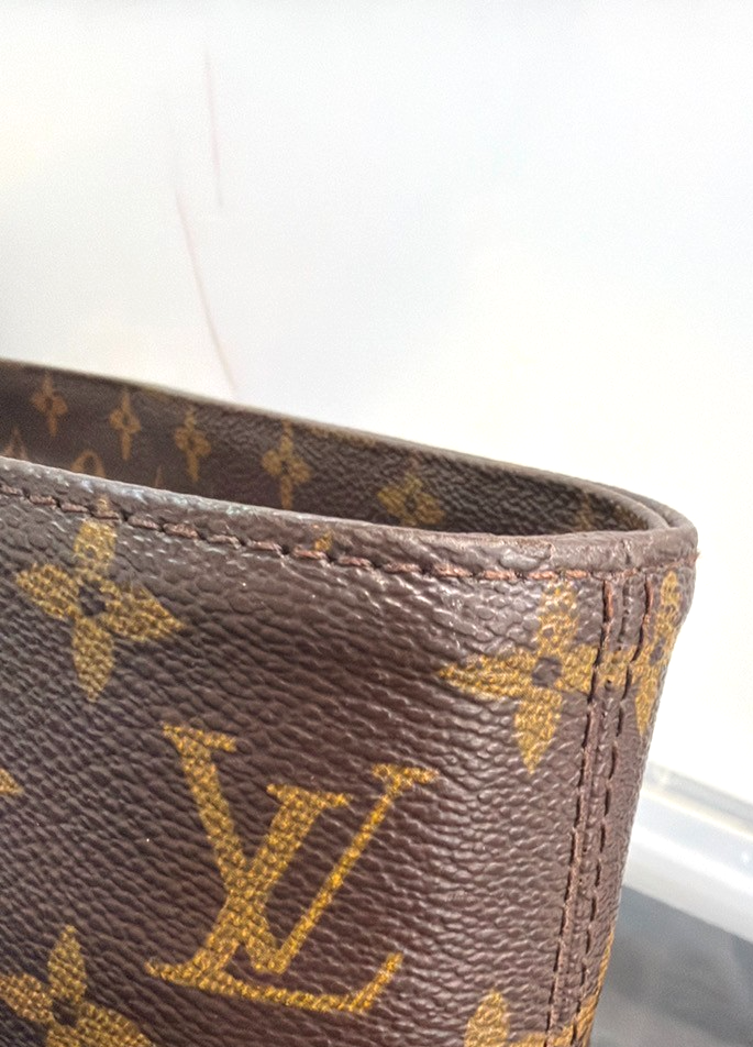 LOUIS VUITTON Logo Luco Shoulder Tote Bag Monogram Leather Brown M51155 72YJ232