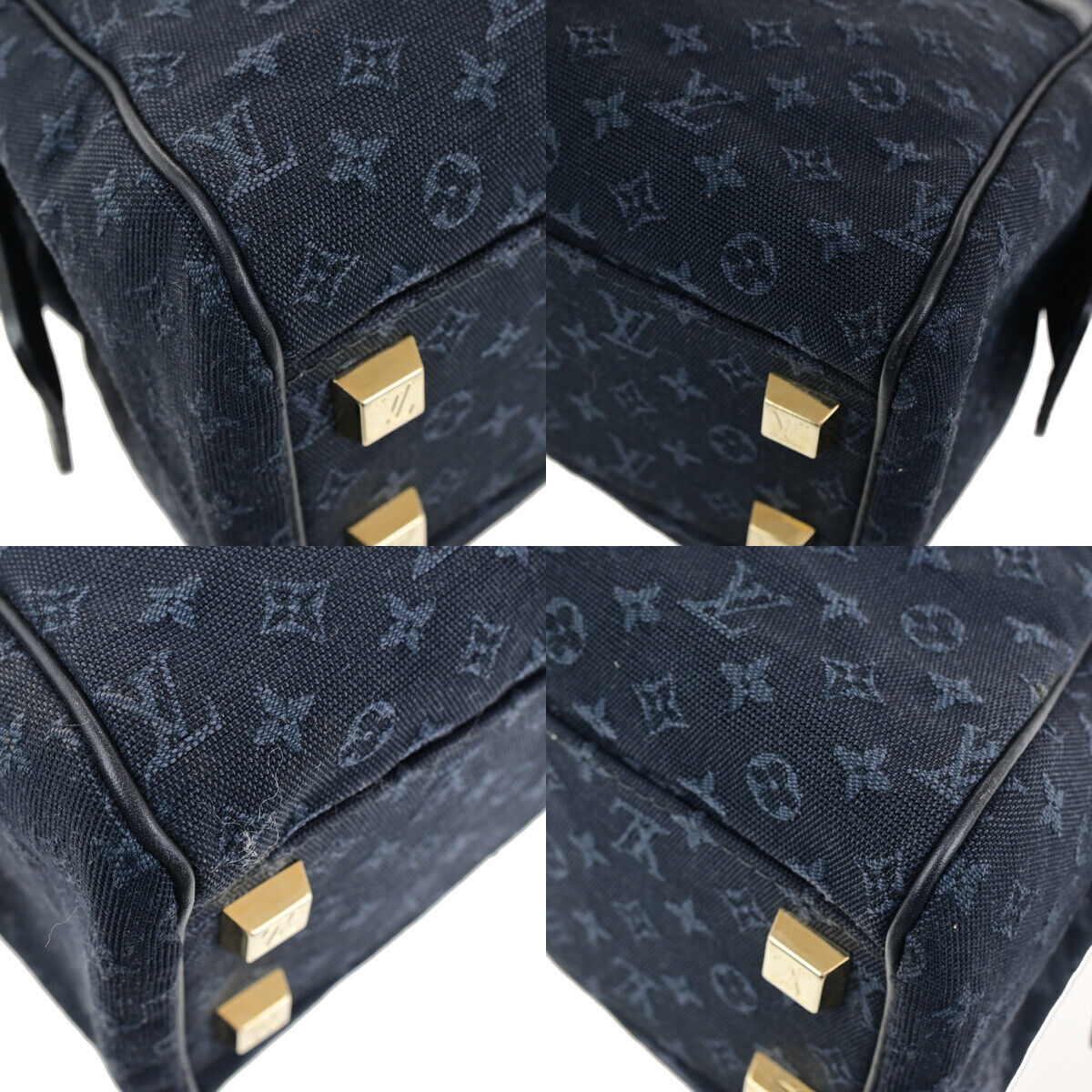 LOUIS VUITTON Josephine PM Hand Bag Monogram Mini Canvas Blue M92414 77YG589