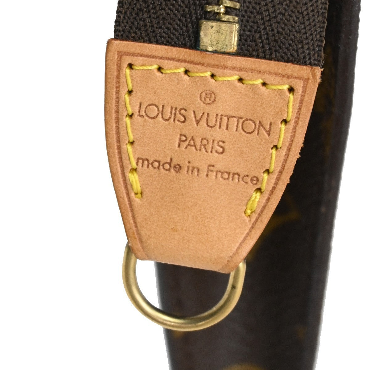 LOUIS VUITTON Logo BUCKET PM Pouch Bag Monogram Leather Brown France 04KP160
