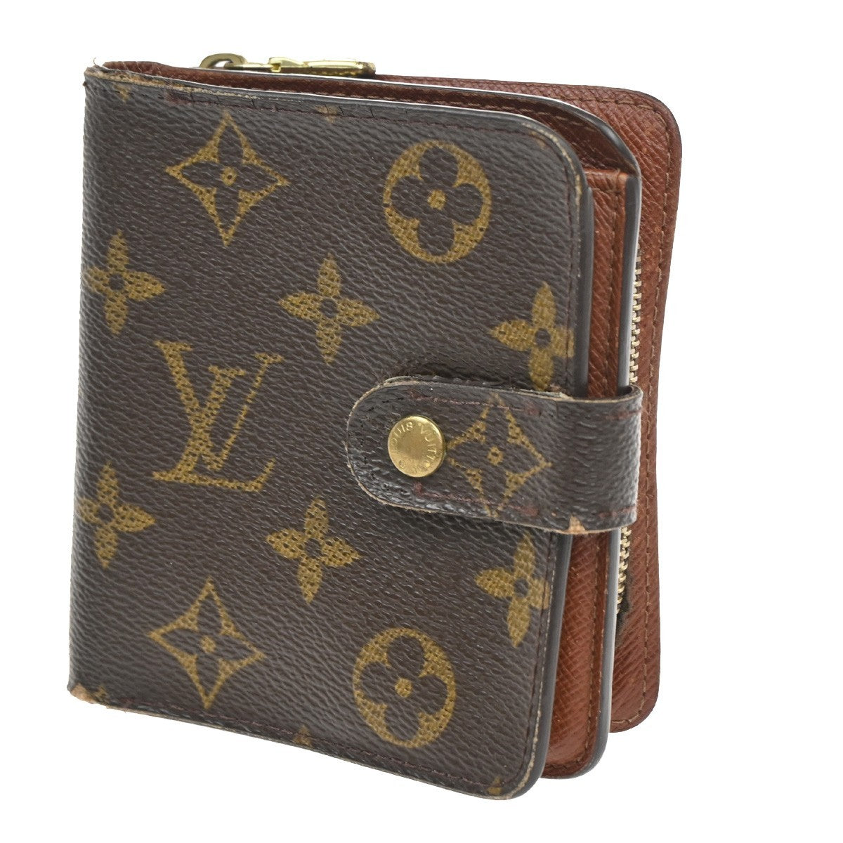LOUIS VUITTON Compact Zip Bifold Wallet Monogram Leather France M61667 07CA388