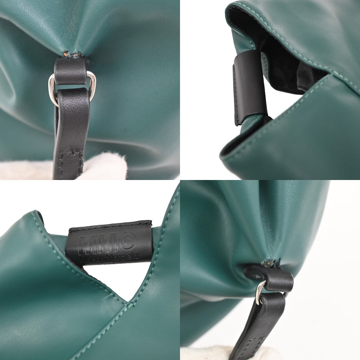 Maison Margiela Logo MM6 Mini Crossbody Shoulder Bag Leather Green 30YJ026