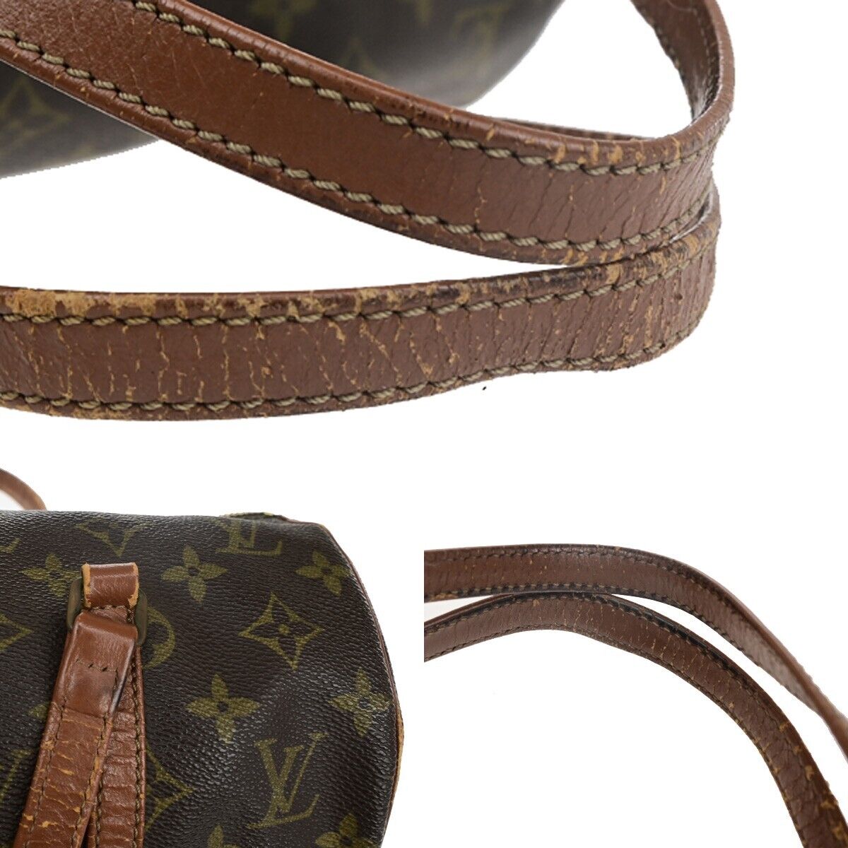 LOUIS VUITTON Logo PAPILLON 30 Hand Bag Monogram Leather Brown M51365 66HC021