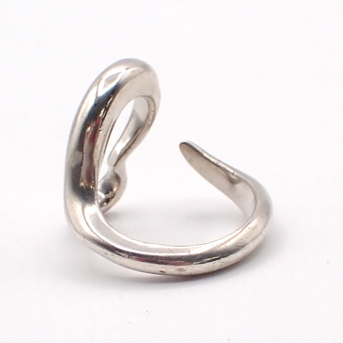Tiffany & Co. Logo Elsa Peretti Open Heart Ring US5.5 Silver 925 09AA128