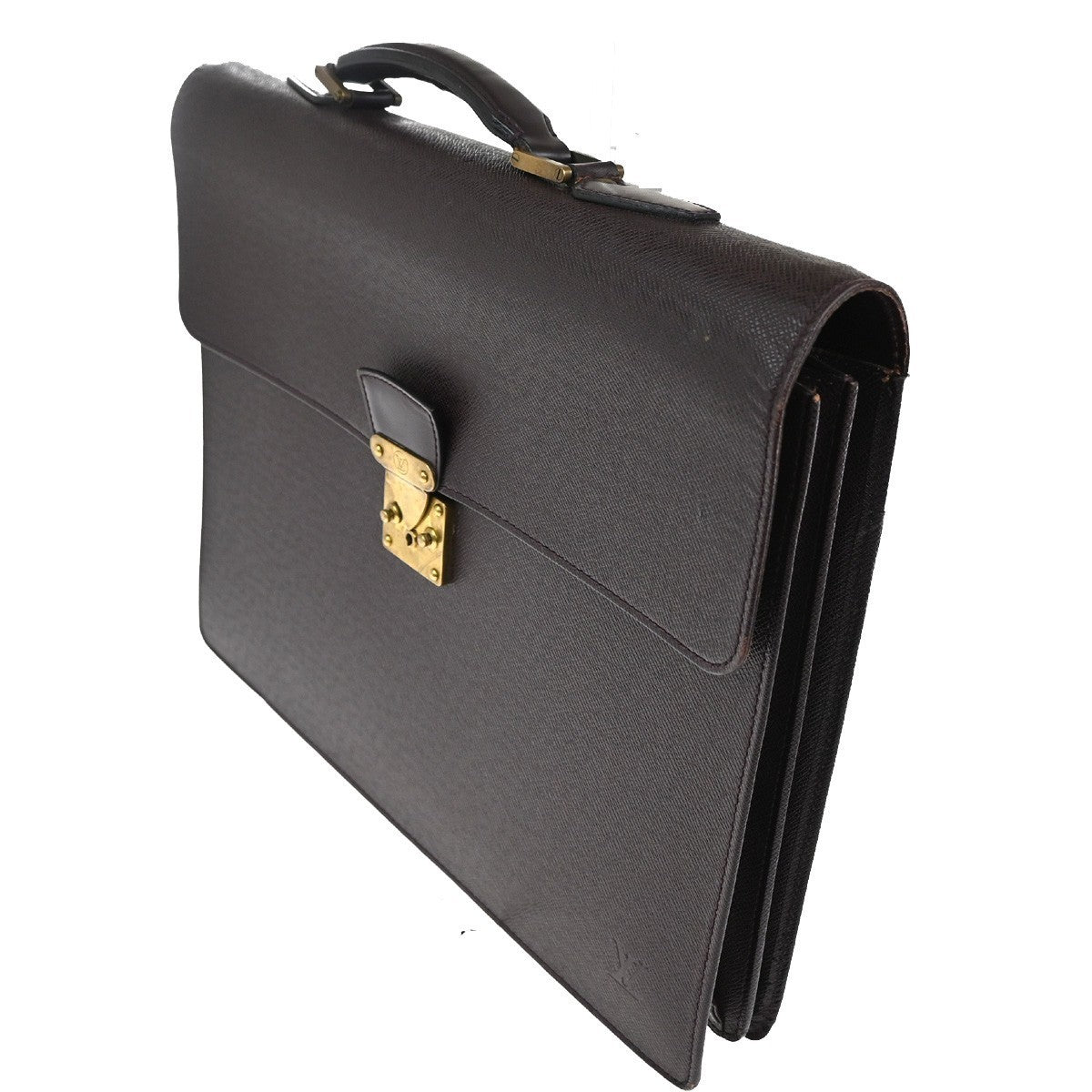 LOUIS VUITTON LV Moskova Briefcase Hand Bag Taiga Leather Purple M30036 67KC395