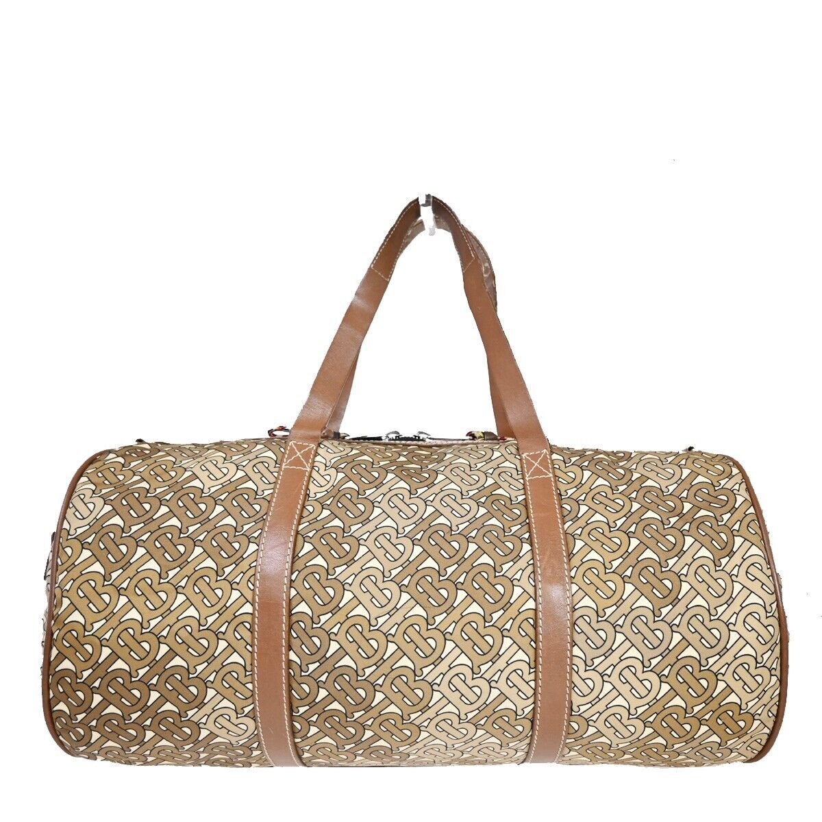 BURBERRY Logo Hand Shoulder Bag Coated Canvas  Leather Beige Brown 69SH255