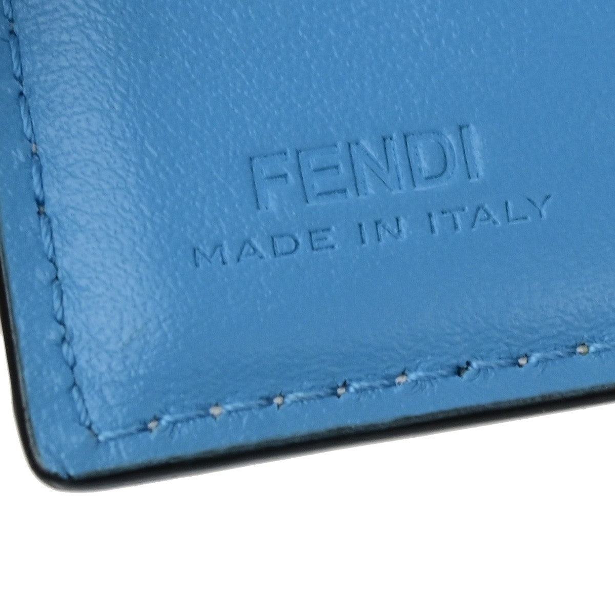 FENDI Logo FF Vertigo Baguette Trifold Compact Wallet Leather Multicolor 61YJ250