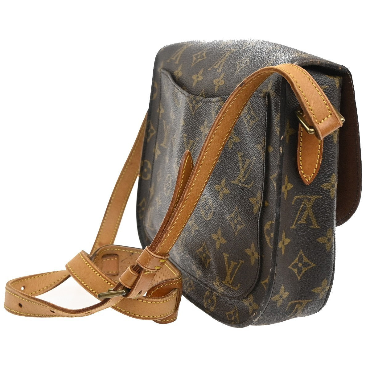 LOUIS VUITTON Saint Cloud GM Shoulder Bag Monogram Leather Brown M51242 32SA128