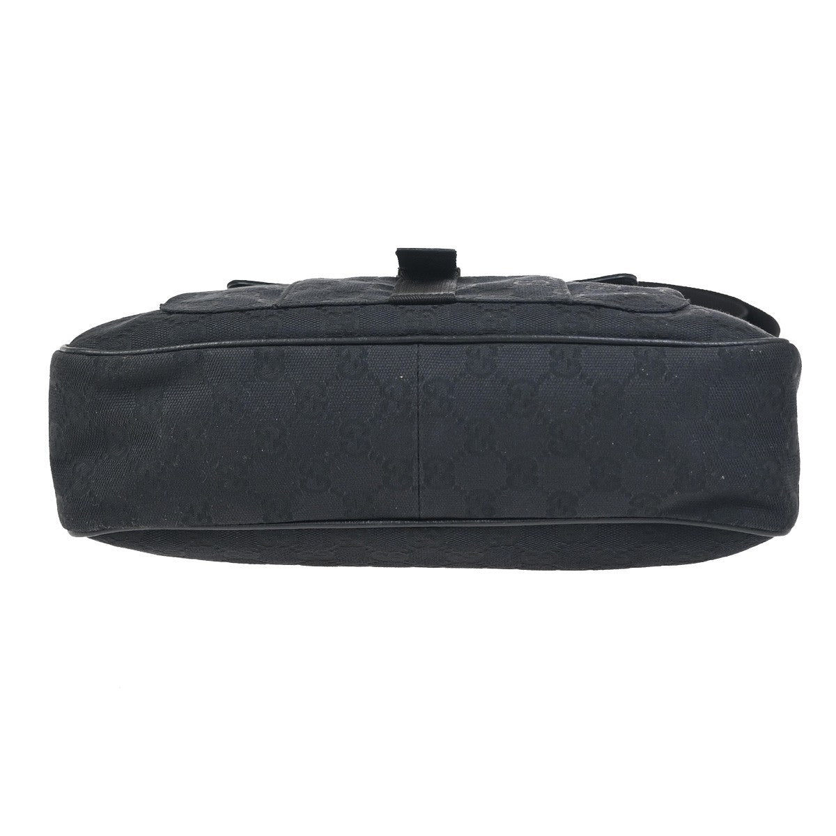 GUCCI GG Pattern Shoulder Cossbody Bag Canvas Leather Black SHW Italy 34ZA352