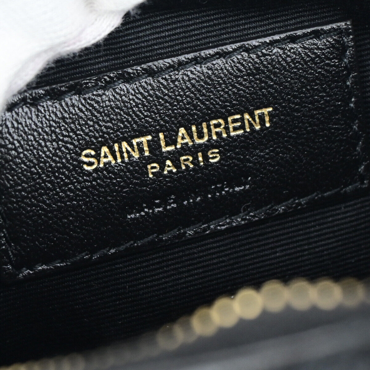 SAINT LAURENT YSL Logo Sade Small Cube Chain Hand Bag Leather Black GHW 660RK649