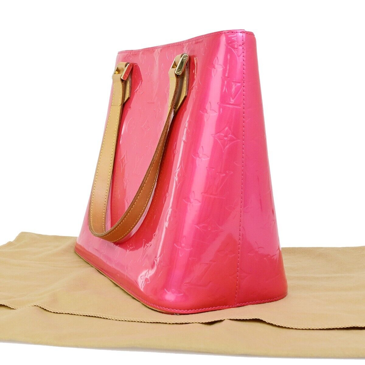 LOUIS VUITTON Houston Shoulder Bag Monogram Vernis Fuchsia Pink M91219 11FB190