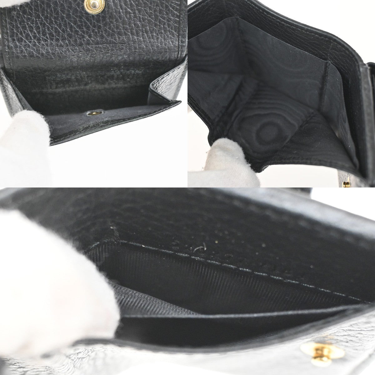 GUCCI GG Logo Marmont Trifold Mini Wallet Leather Black 523277 67MA033