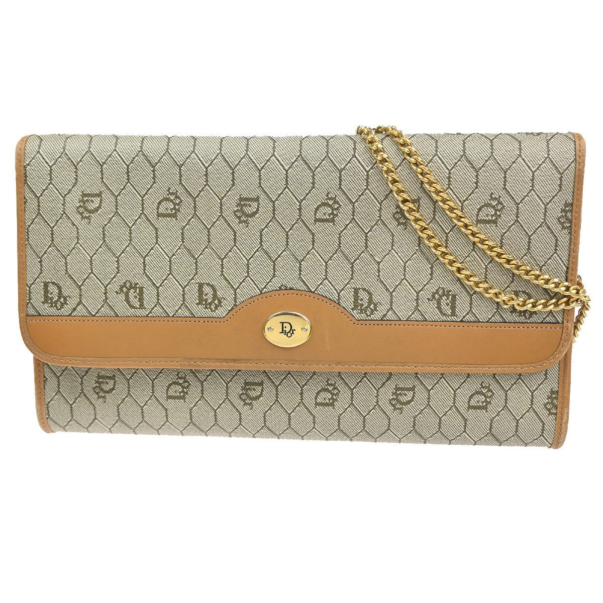 CHRISTIAN DIOR Honeycomb Pattern Shoulder Hand Bag PVC Leather BE France 32MA466