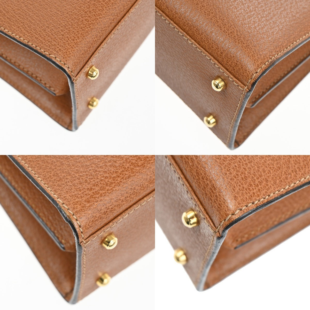 GUCCI Lady Lock Crossbody Shoulder Bag Leather Brown Gold Italy 11TA465