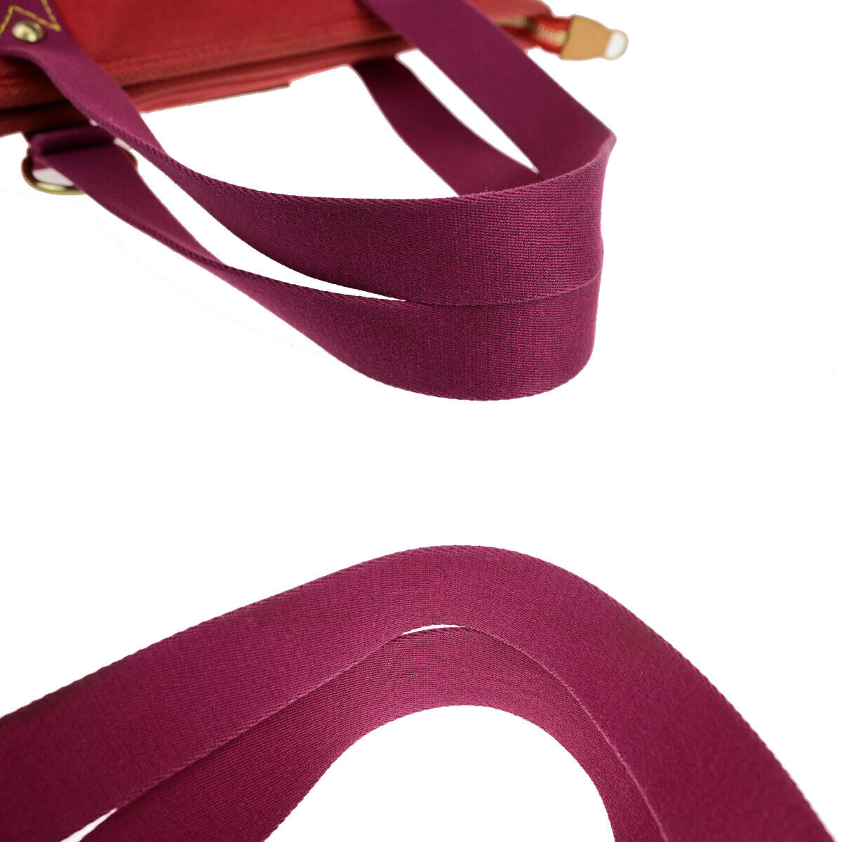 LOUIS VUITTON Cabas MM Shoulder Bag Antigua Canvas Leather Rouge M40034 35YG553