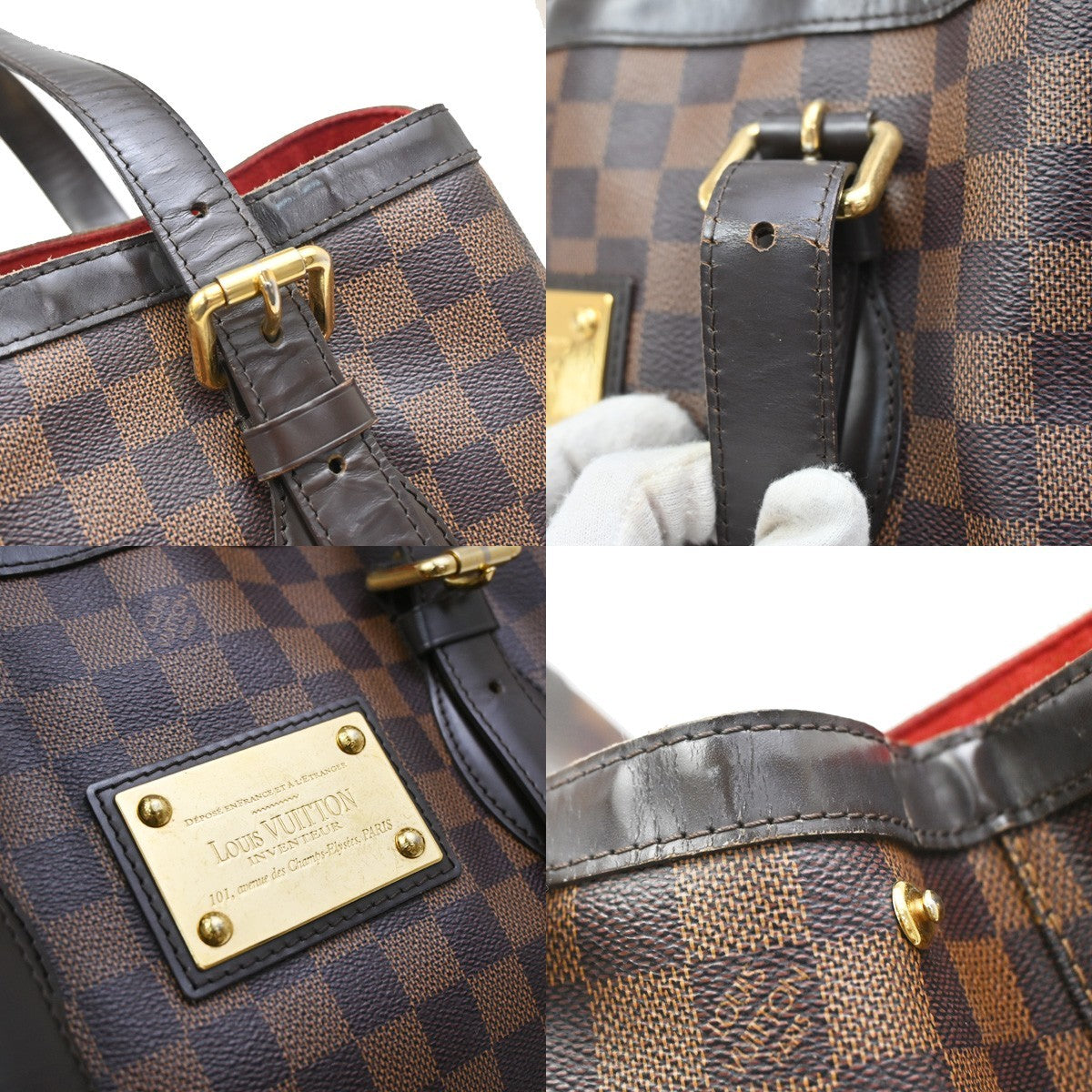 LOUIS VUITLOUIS VUITTON Hampstead MM Shoulder Bag Damier Leather N51204 76EF876