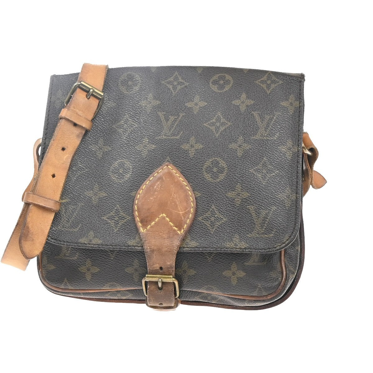 LOUIS VUITTON Cartouchiere MM Shoulder Bag Monogram Leather Brown M51253 31KC706