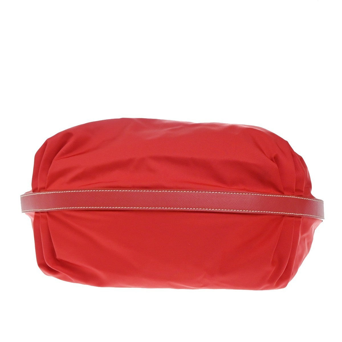 PRADA MILANO Logo Tessuto Hobo Shoulder Hand Bag Nylon Leather Red 70EG354