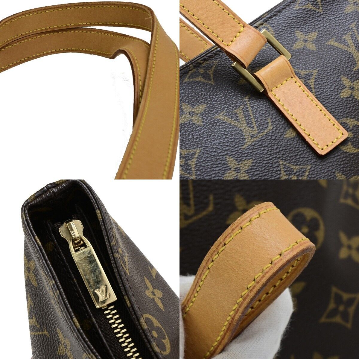 LOUIS VUITTON Cabas Piano Shoulder Bag Monogram Leather Brown M51148 18ED487