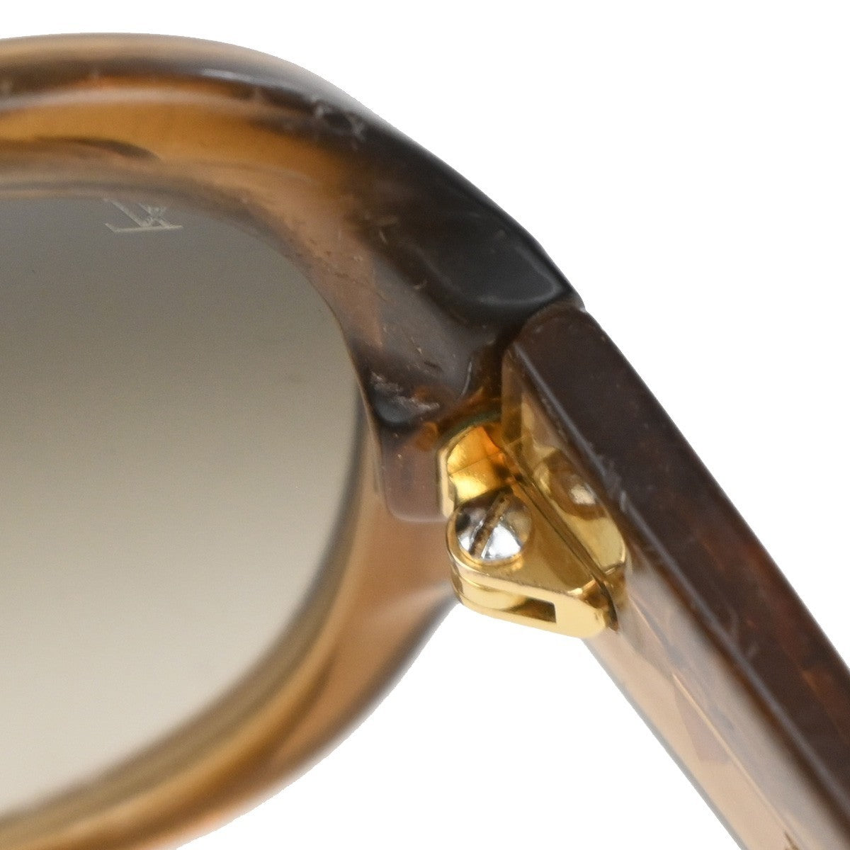 LOUIS VUITTON Glitter Sunglasses Eye Wear Plastic Brown Gold Z0460E 67EG271
