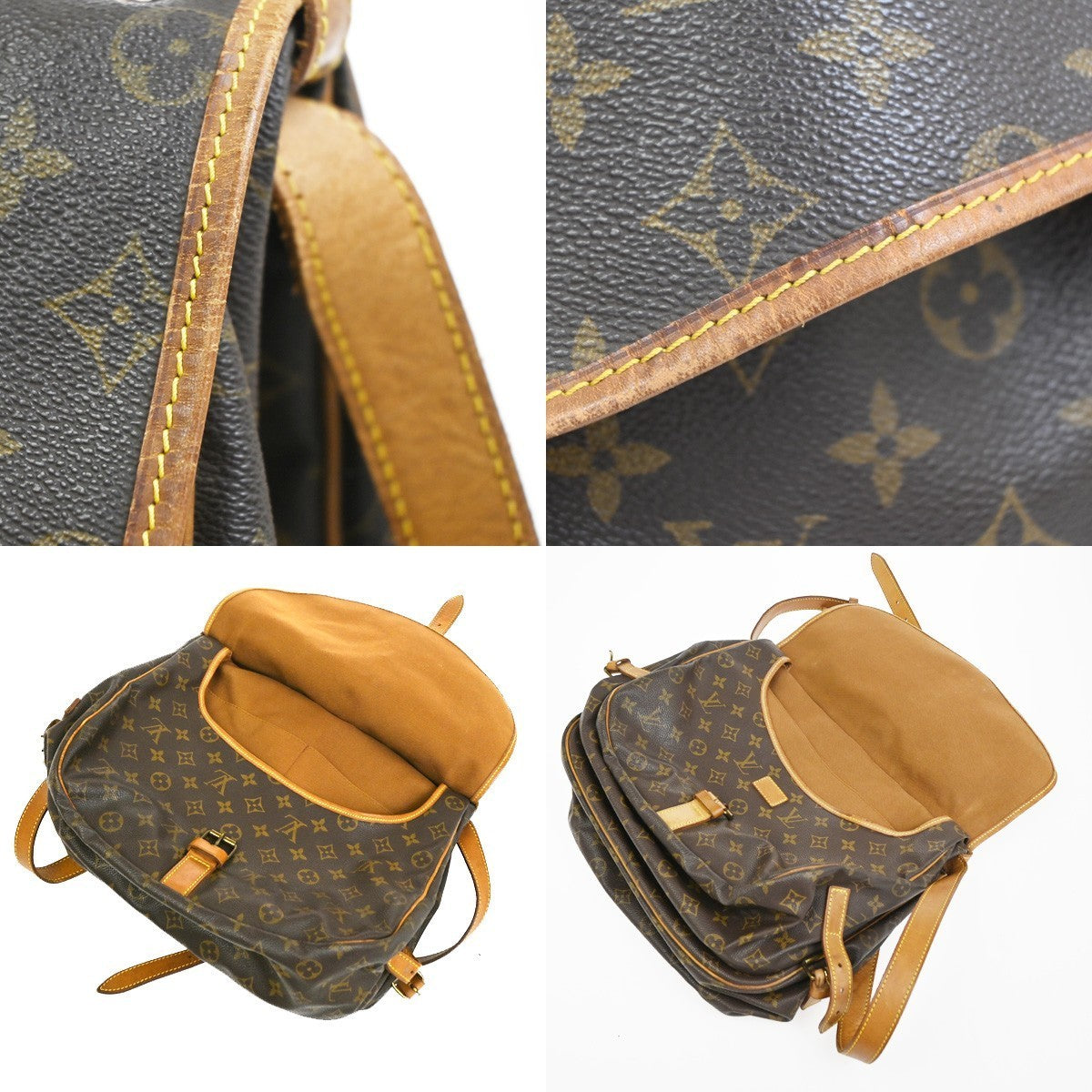 LOUIS VUITTON Saumur 35 Shoulder Bag Monogram Leather BN France M42254 87CA898