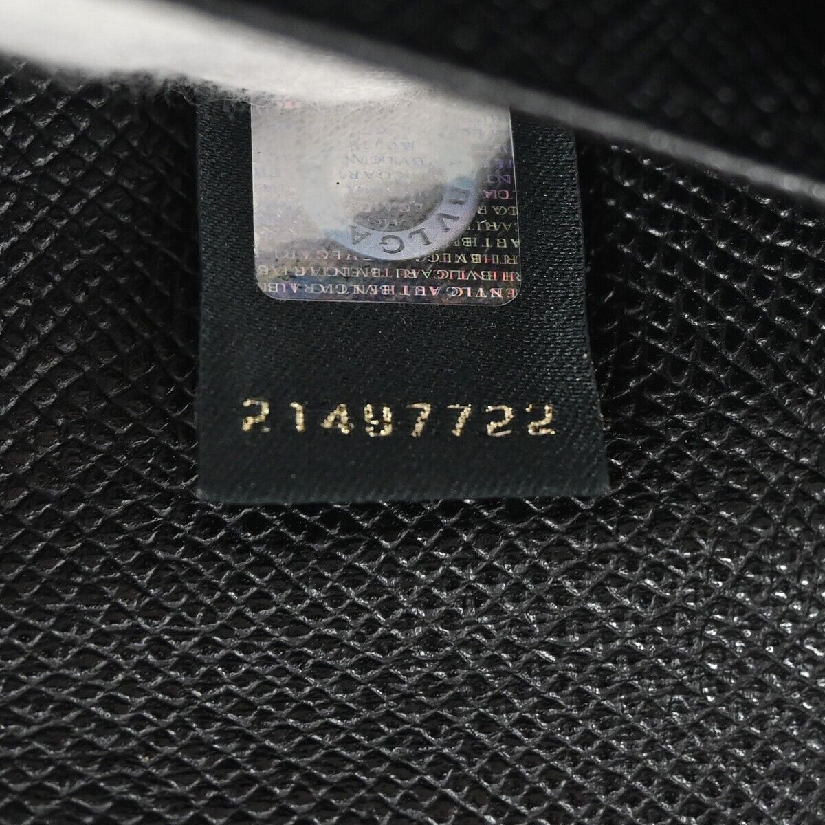 BVLGARI BVLGARI Logo Long Bifold Wallet Purse Leather Black Silver Italy 07EA090