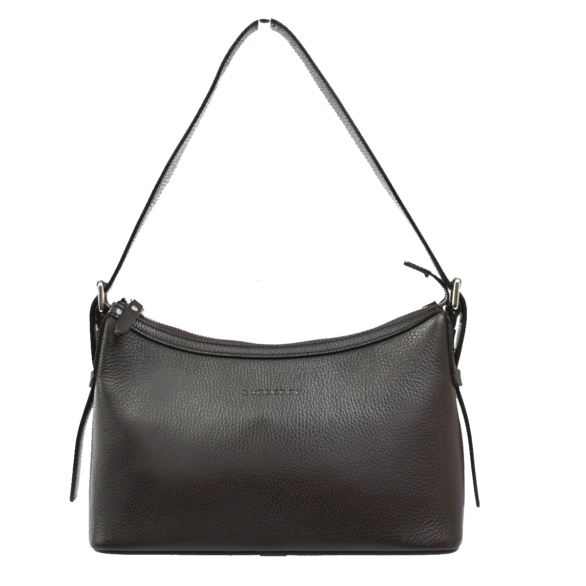 BURBERRY  Shoulder Bag Grained Calfskin House Check Brown SHW 09DA145
