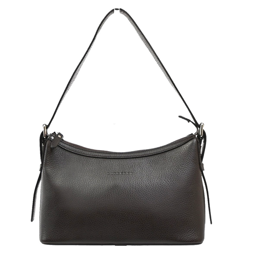 BURBERRY  Shoulder Bag Grained Calfskin House Check Brown SHW 09DA145