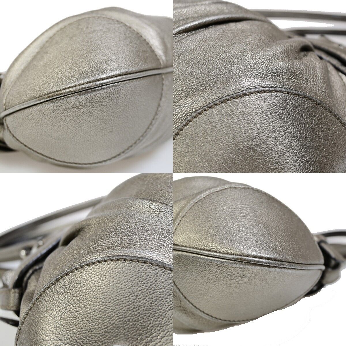 SALVATORE FERRAGAMO Logo Marisa Gancini Shoulder Bag Leather Gray Italy 60EC671