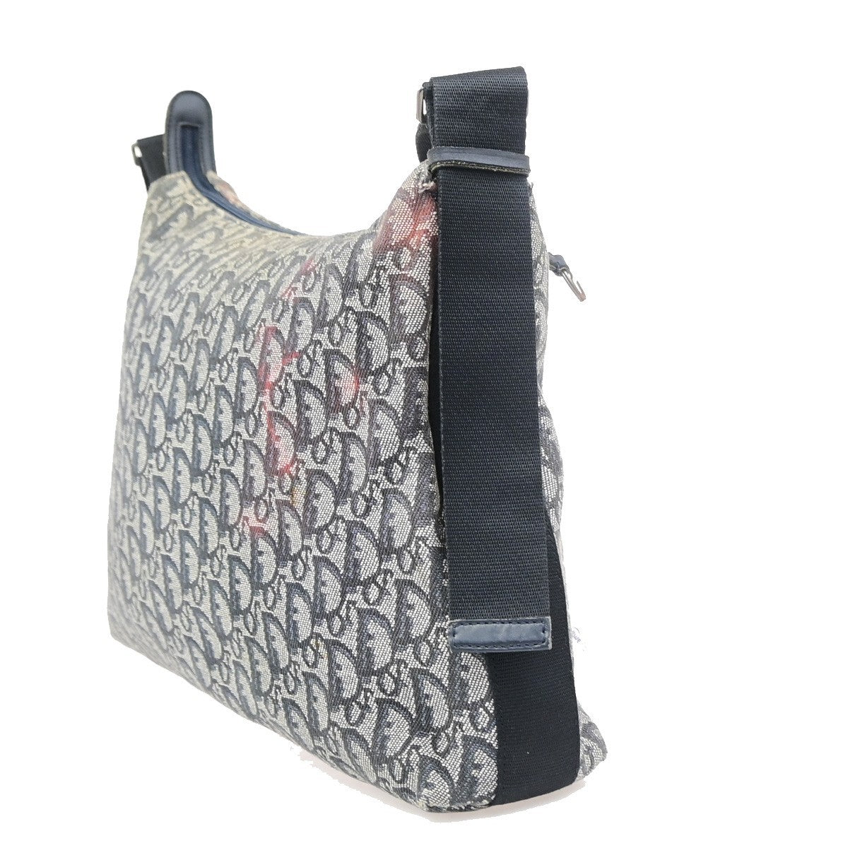 CHRISTIAN DIOR Logo Trotter Messenger Cross shoulder Bag Canvas Blue SHW 31PA126