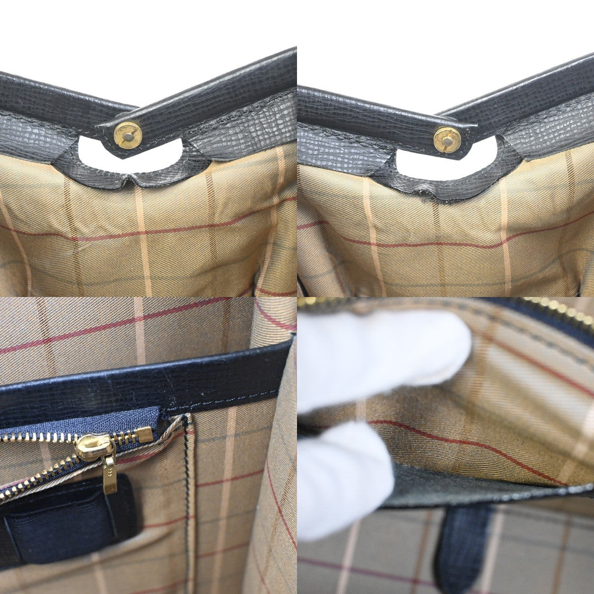 BURBERRY Logo Briefcase Top Handle Doctor Hand Bag Leather Black GHW 68KD028