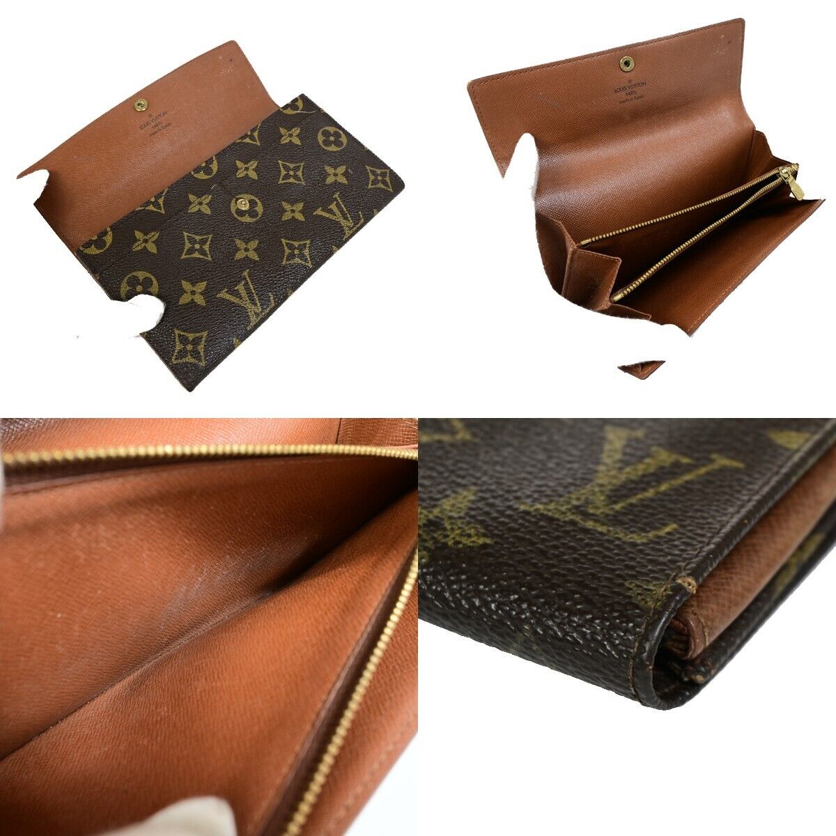 LOUIS VUITTON 5 Set Long Wallet Coin Key Case Monogram Leather Brown 35KA343