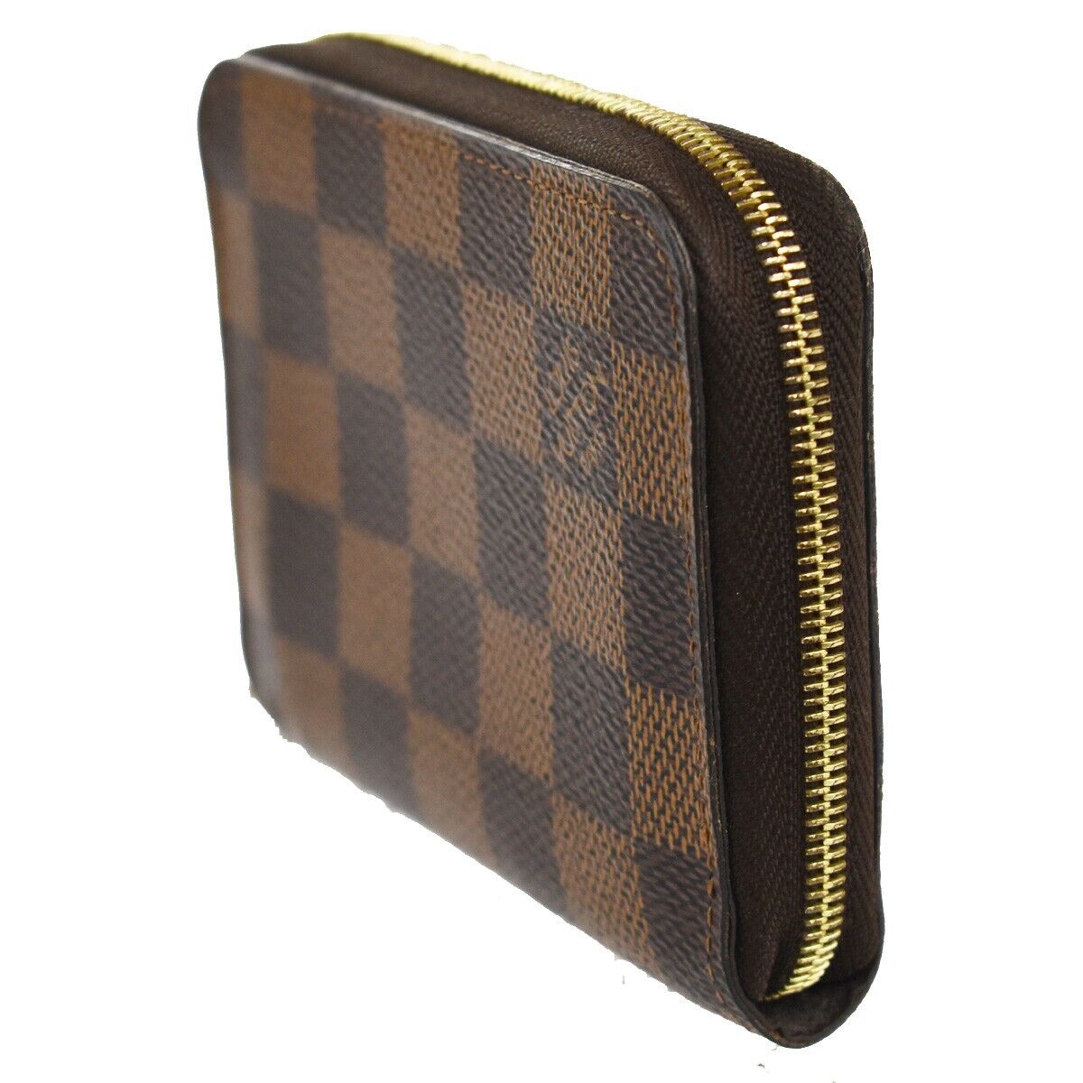 LOUIS VUITTON Zippy Coin Purse Wallet Bifold Damier Ebene Leather N63070 32RC362